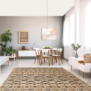Distressed Vintage Space-Dyed Area Rug (Burnt Gold)